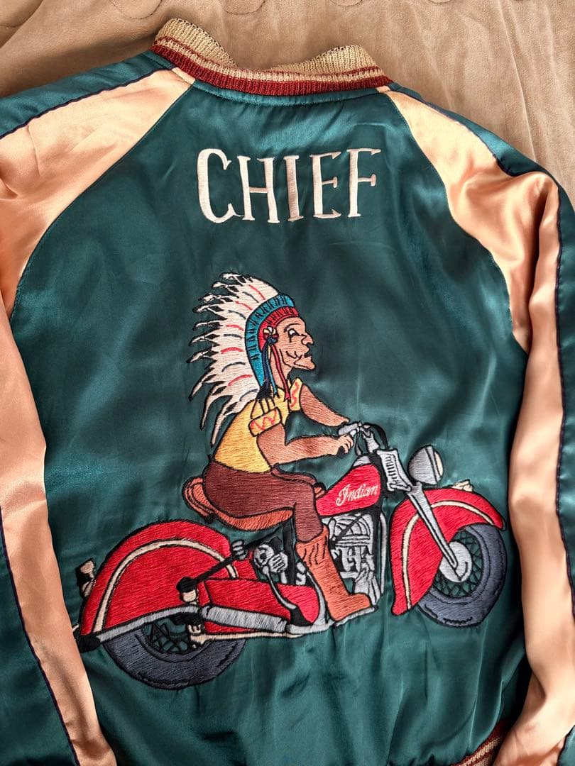 ２面用 テーラー東洋 虎 富士山 和服の女性 日本限定スカジャン vintage