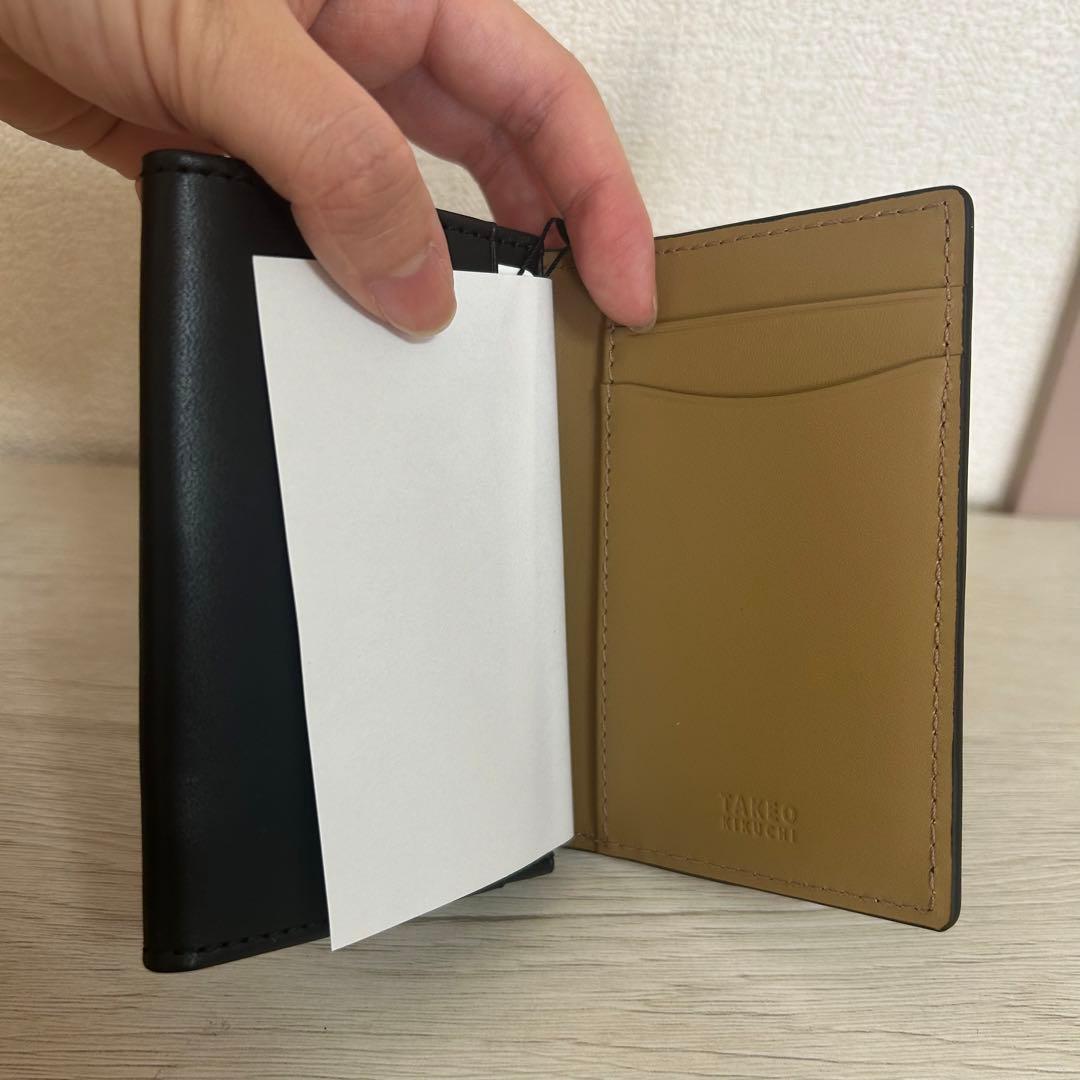 新品✨TAKEO KIKUCHI タケオキクチ レザー 名刺入れ 本革 ブラック