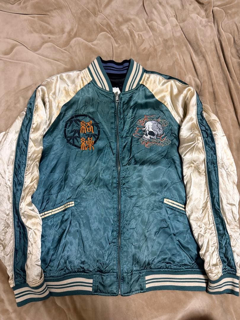 ２面用 絡繰魂 鷲 日本限定 スカジャン vintage unisex レーヨン