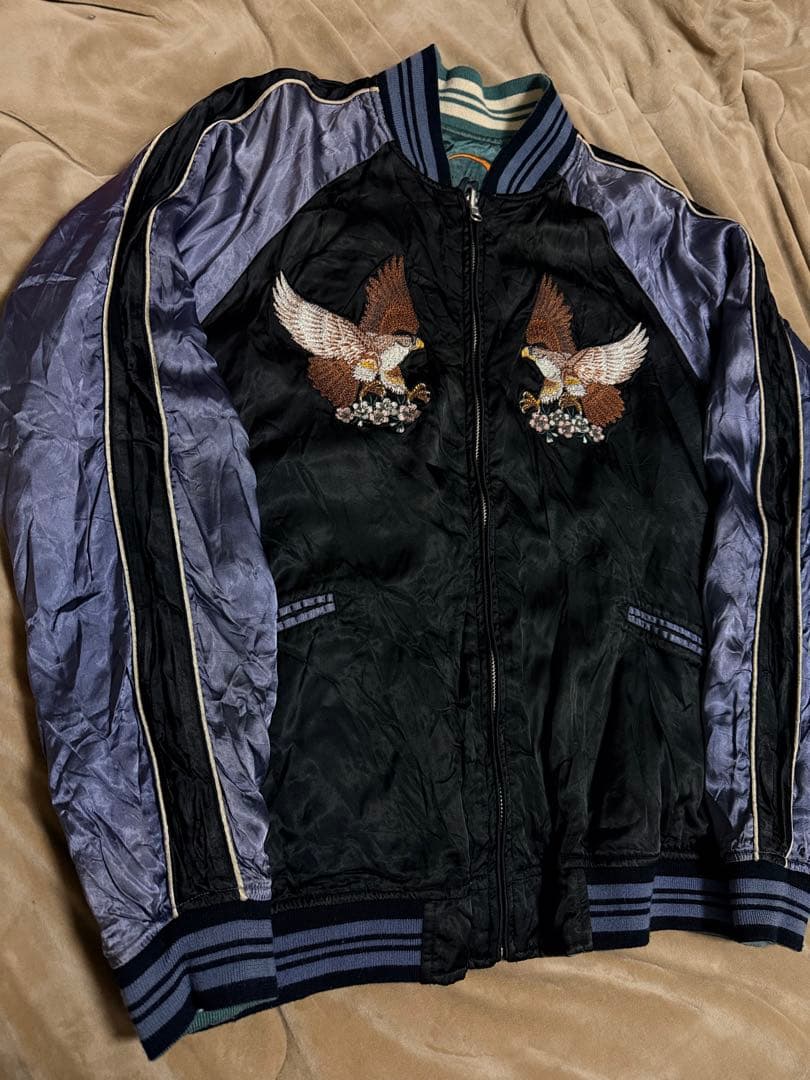 ２面用 絡繰魂 鷲 日本限定 スカジャン vintage unisex レーヨン