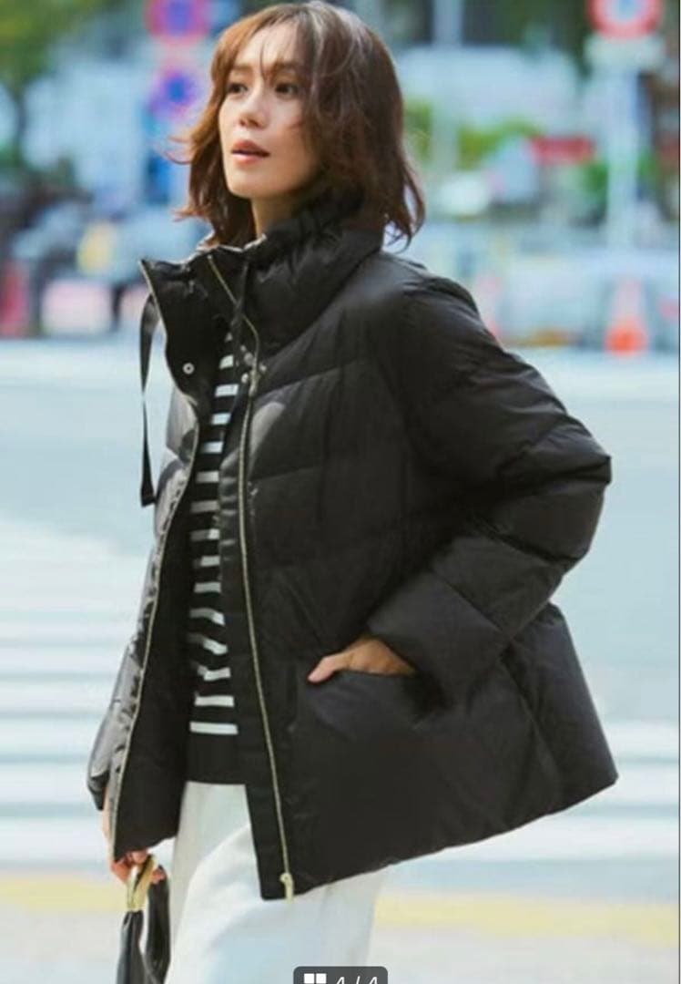 美品✨ドゥクラッセダウンジャケット艶AirダウンスタンドカラーコートXL大きめ黒