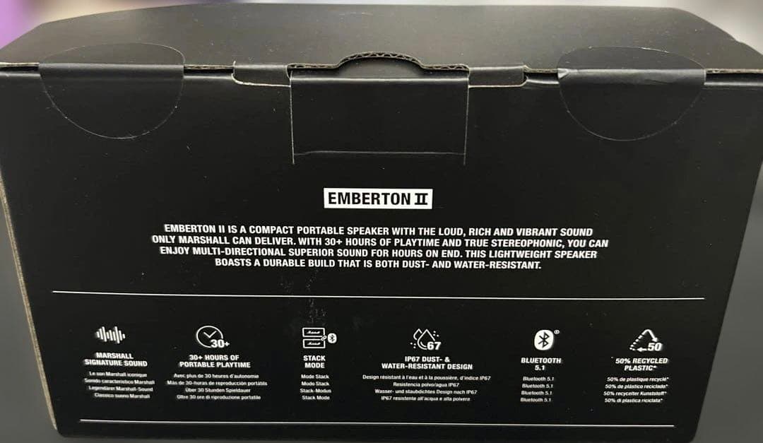 Marshall ワイヤレスポータブル防水スピーカー EmbertonⅡ