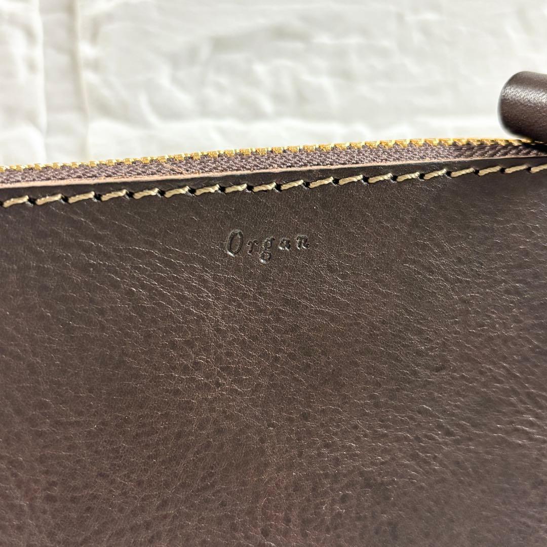 【未使用級】HERZ Organ Lジップ　小さいファスナー長財布　ブラウン