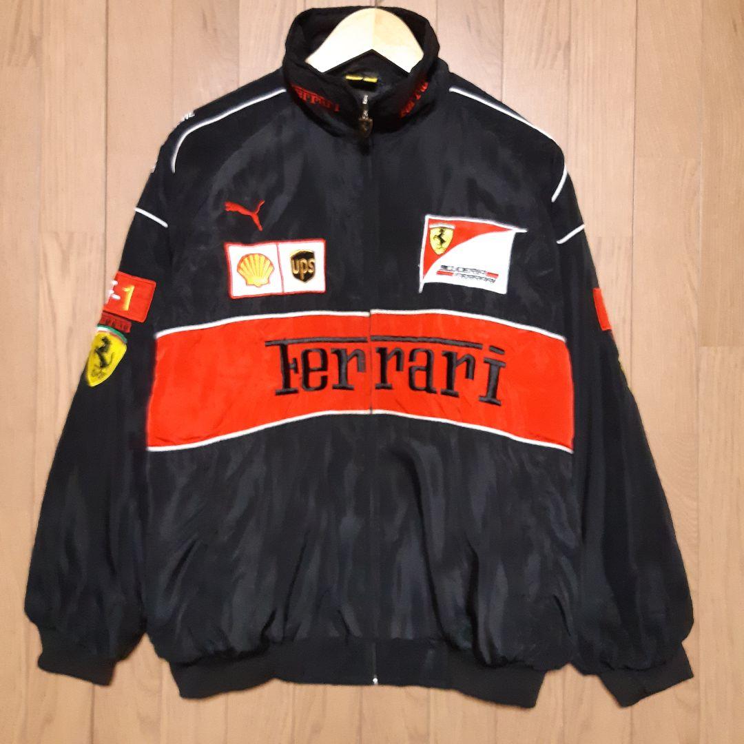 フェラーリ F1 Ferrari レーシングジャケット ブラックレッド L