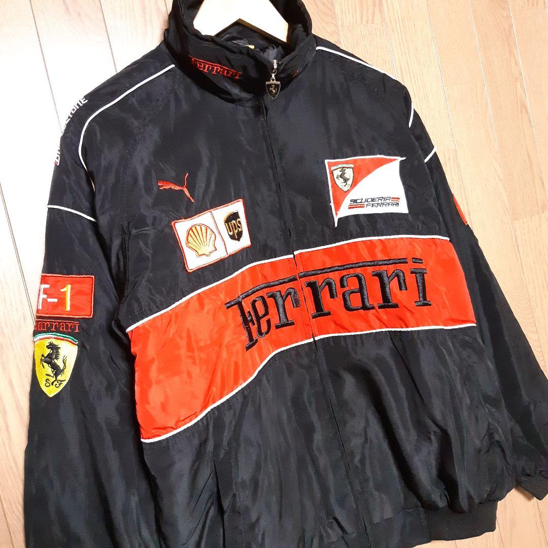 フェラーリ F1 Ferrari レーシングジャケット ブラックレッド L