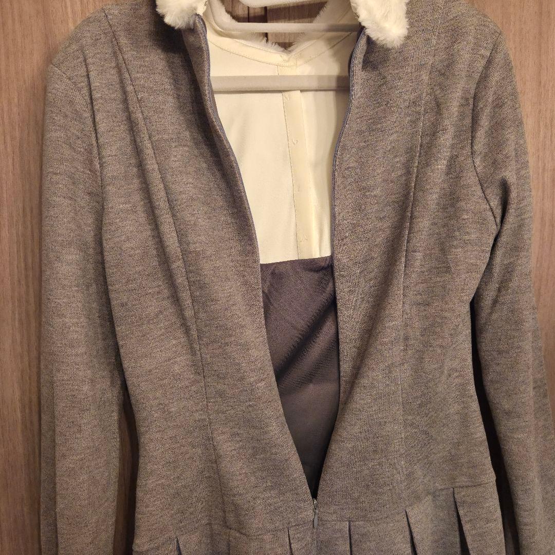 ワンピース Knit sew pleated op S