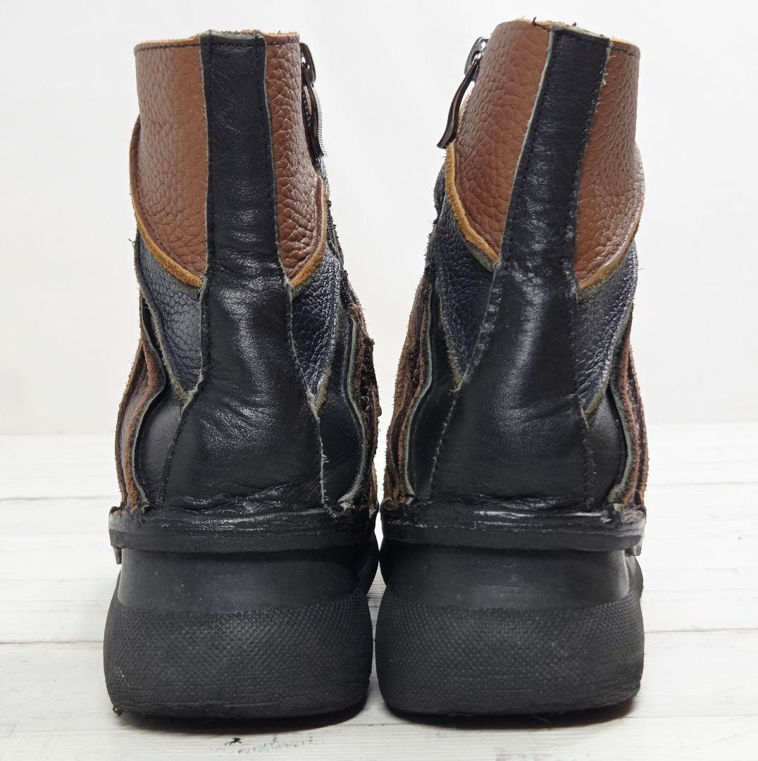 【人気】Estacion エスタシオン ショートブーツ シュリンクレザー S