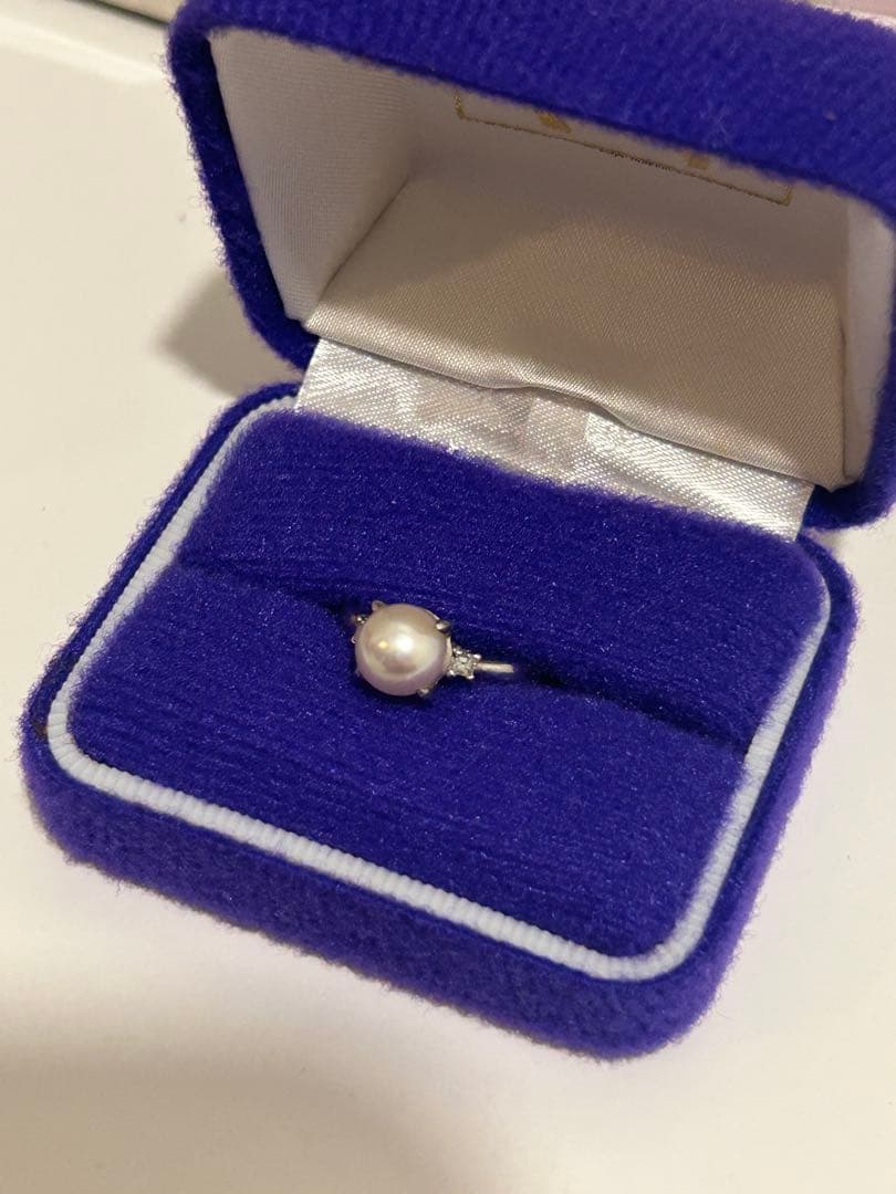 CAMELLIA 真珠リング プラチナ 7.5-7.9mm