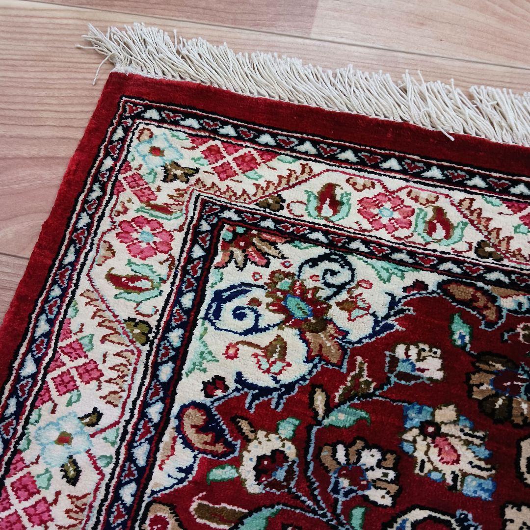 Y3200 高級ペルシャ絨毯 クム産 シルク100% 手織り100万ノット