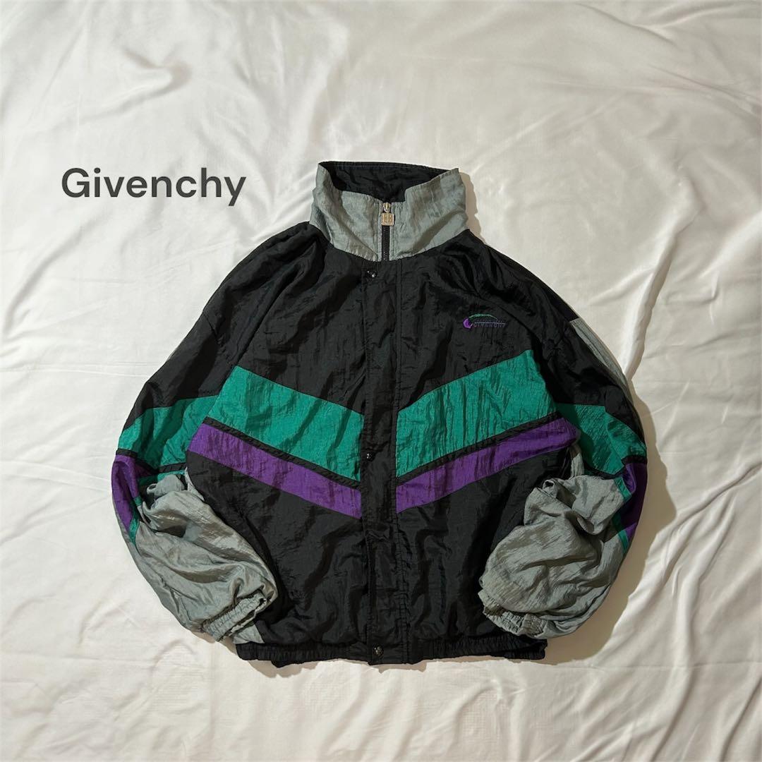 Givenchy ナイロンジャケット ブラック 好配色カラーブロック 激レア古着