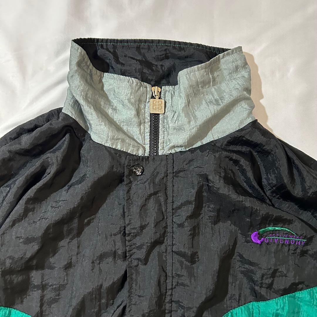 Givenchy ナイロンジャケット ブラック 好配色カラーブロック 激レア古着