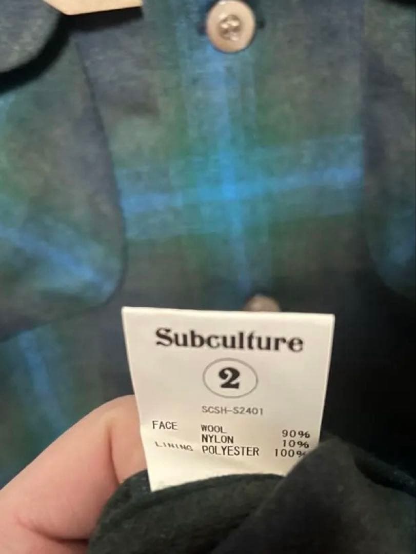 極Subculture WOOLCHECKSHIRTGREENサイズ2キムタク