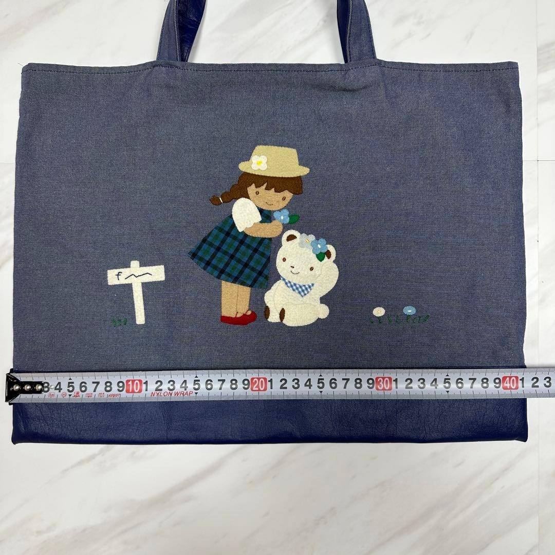 ファミリア　トートバッグ　レッスンバッグ　デニム　A4 familiar