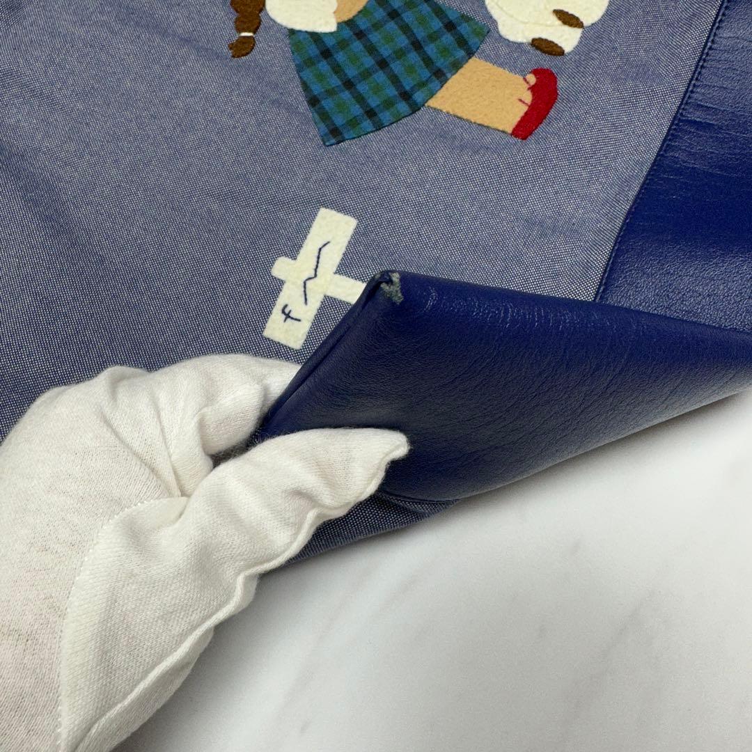 ファミリア　トートバッグ　レッスンバッグ　デニム　A4 familiar