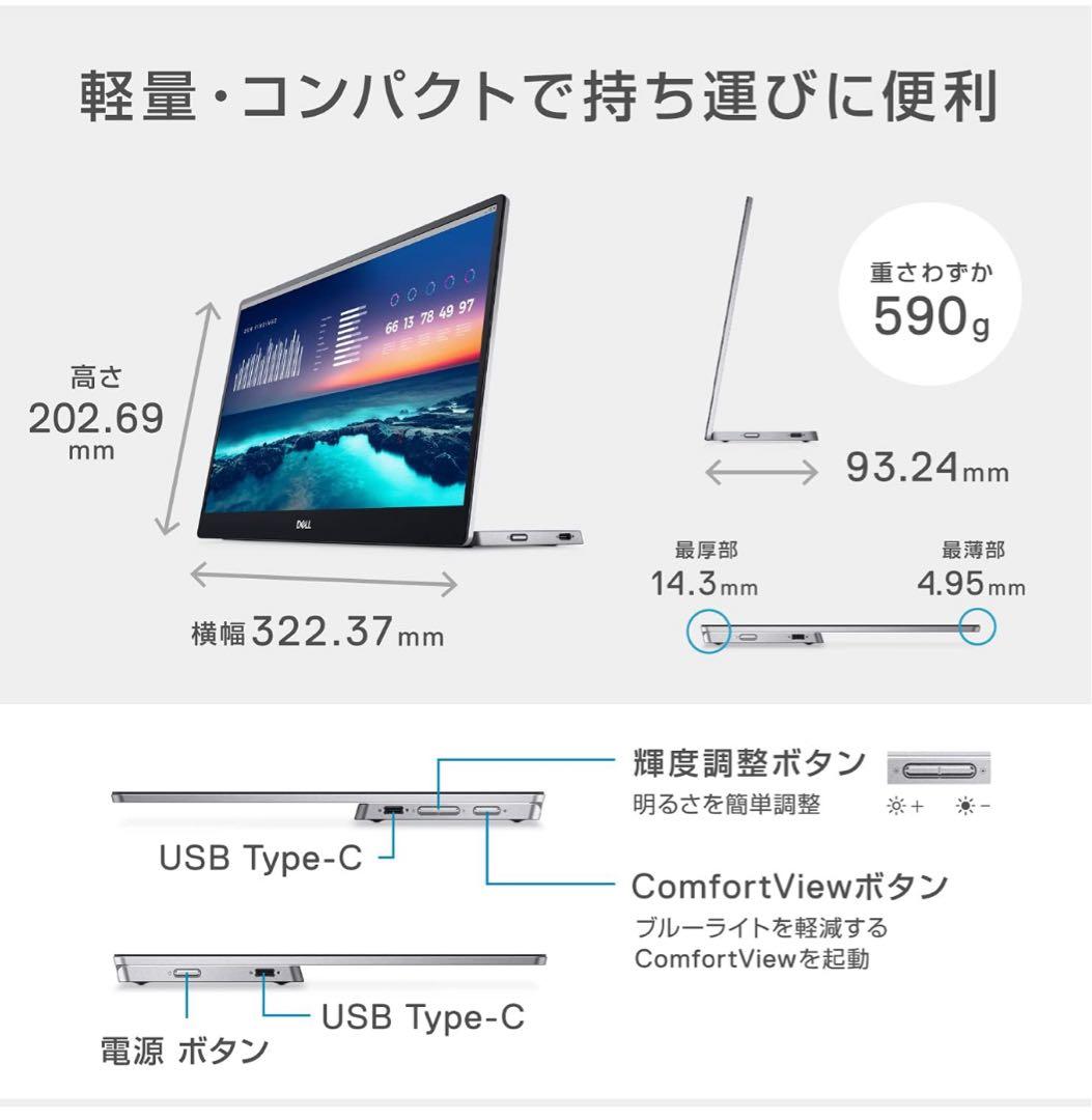 Dell デル C1422H 14インチ ポータブルモニタ－ ディスプレイ