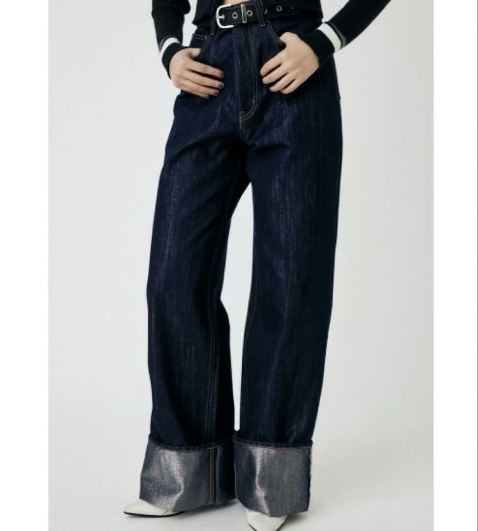 moussy マウジーGLITTER DENIM WIDE STRAIGHT