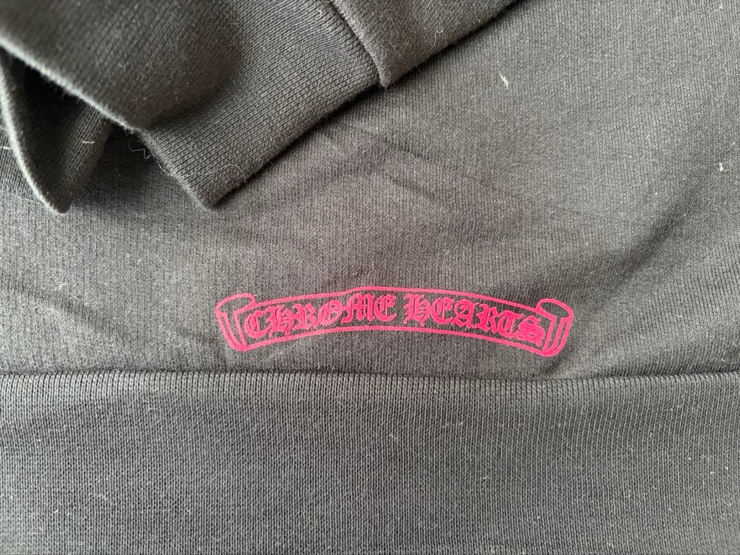 CHROME HEARTS ZIPパーカー 黒×ピンク 限定カラー Lサイズ