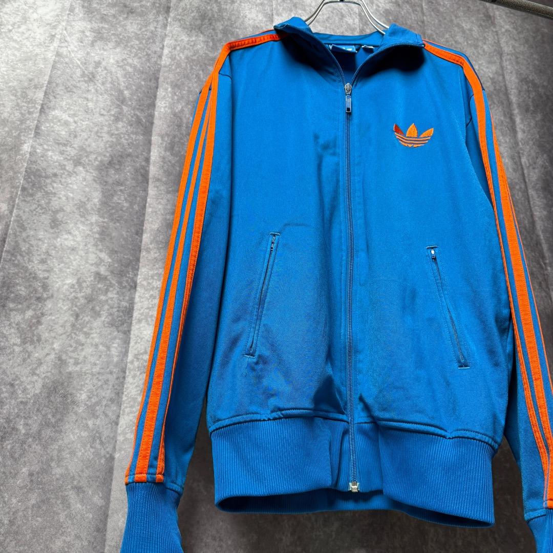 adidas アディダス トラックジャケットファイヤーバード　ブルー×オレンジL