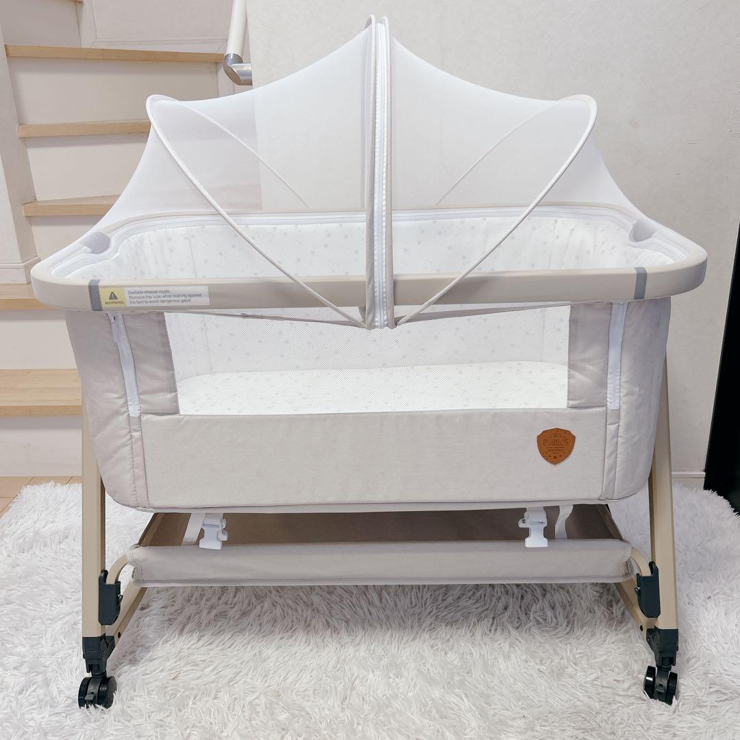 HZDMJベビーベッド 折りたたみ式 付属品完備 説明書 収納袋付　カバー洗濯済