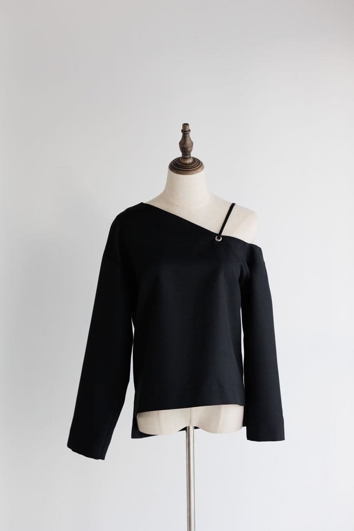 美品 pois ポワ one shoulder blouse ブラック