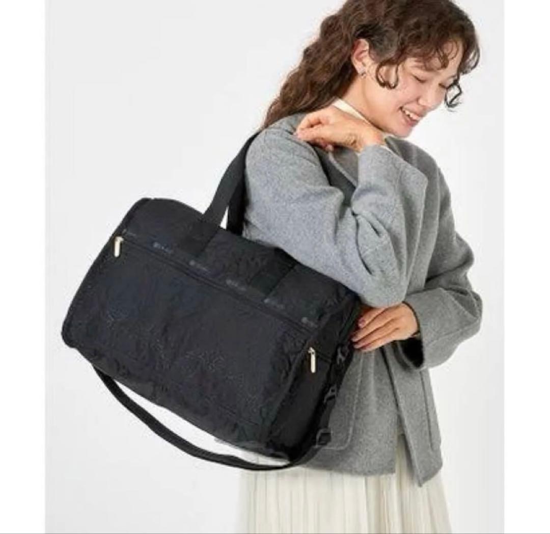 レスポートサック　パフィーブロッサムズ　ブラック　花柄　ポーチ付き 2way