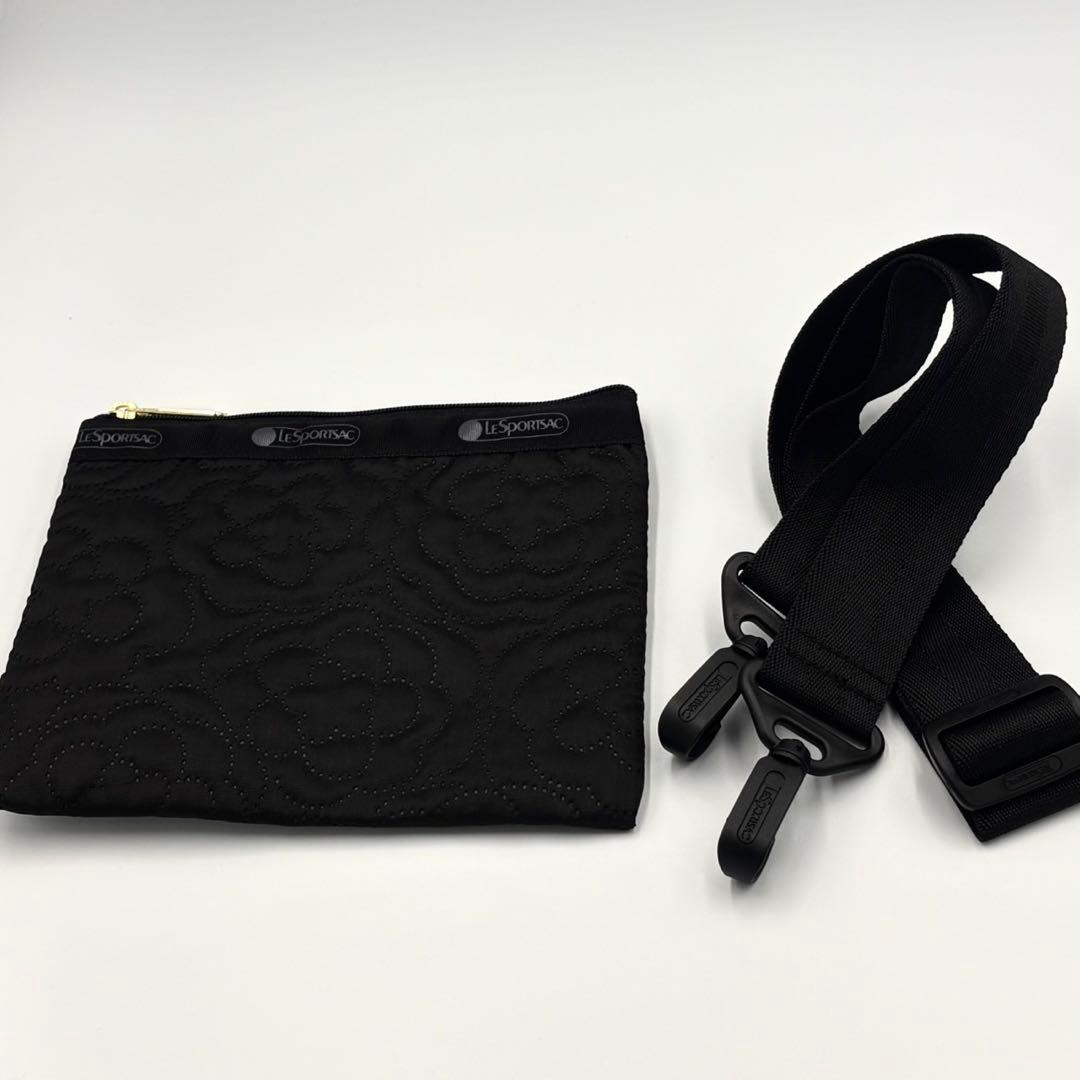 レスポートサック　パフィーブロッサムズ　ブラック　花柄　ポーチ付き 2way