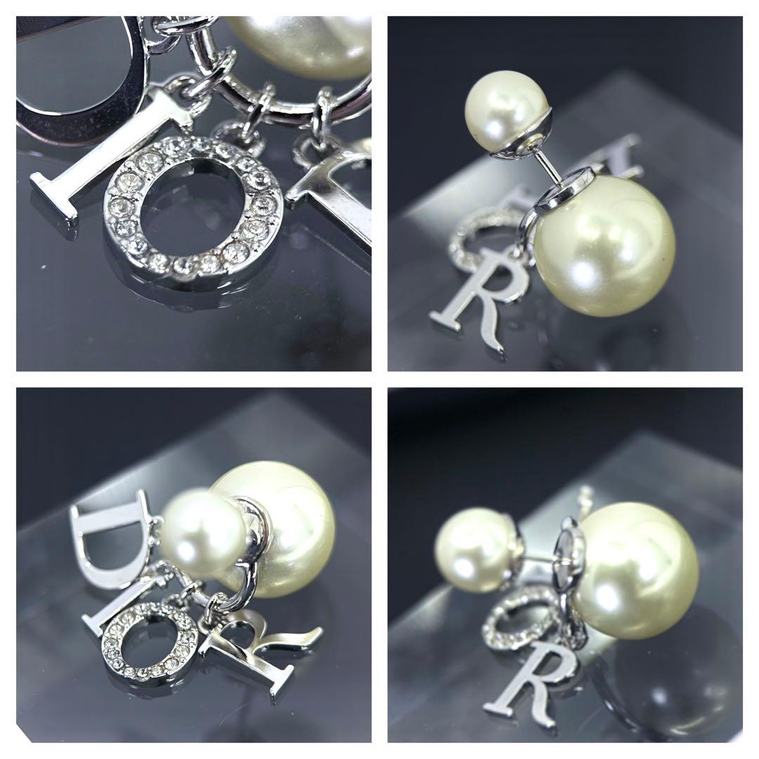 【美品☆箱付き】ディオール　トライバル　パール　ピアス　シルバー　片耳