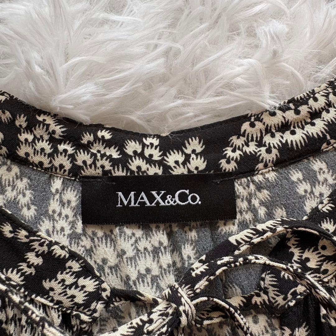 希少◆マックスマーラ MAX&Co. 花柄ワンピース 48 大きいサイズ リボン