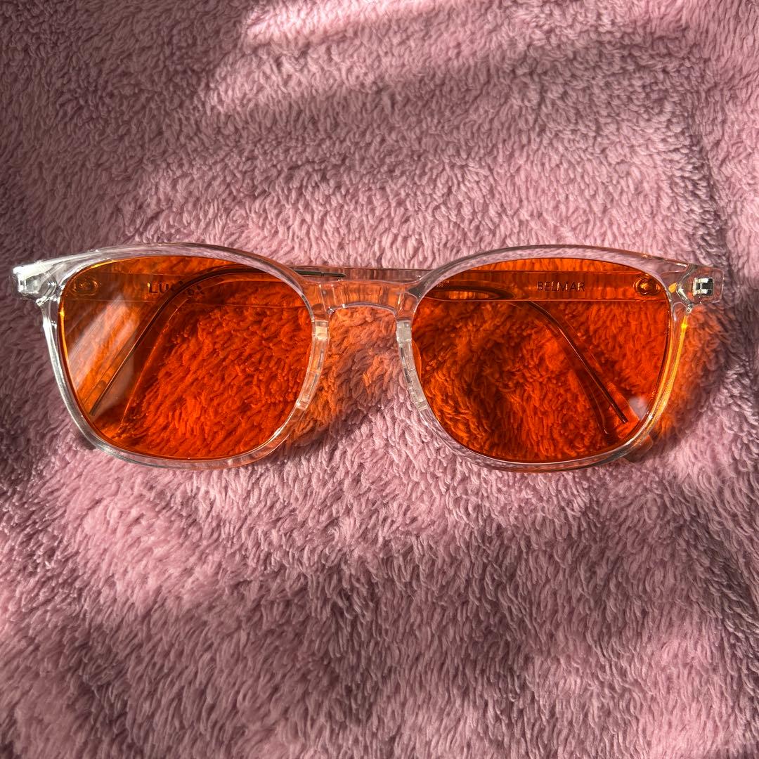 LUCIER クリアフレーム オレンジレンズ サングラス