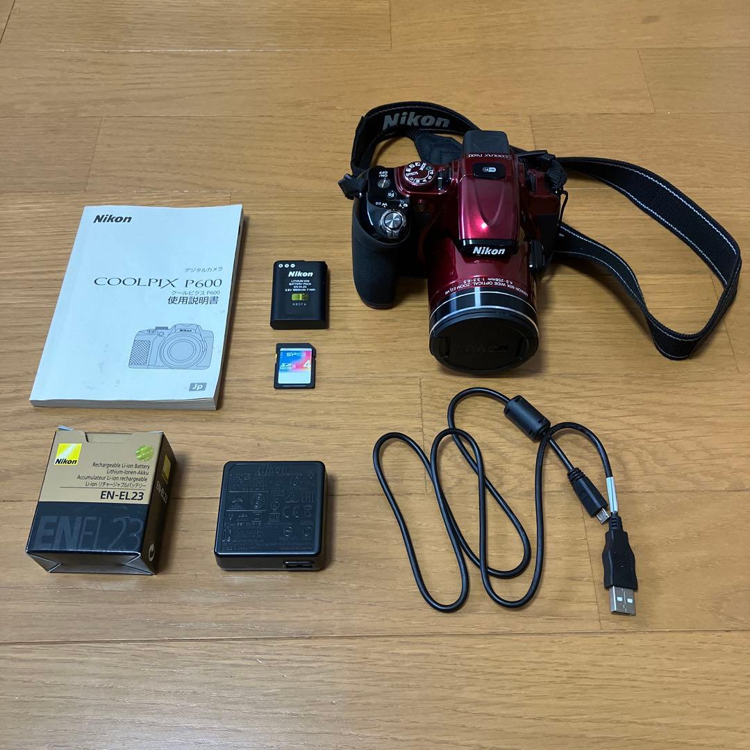 Nikon COOLPIX P600 光学60倍 コンデジ　予備バッテリー付き