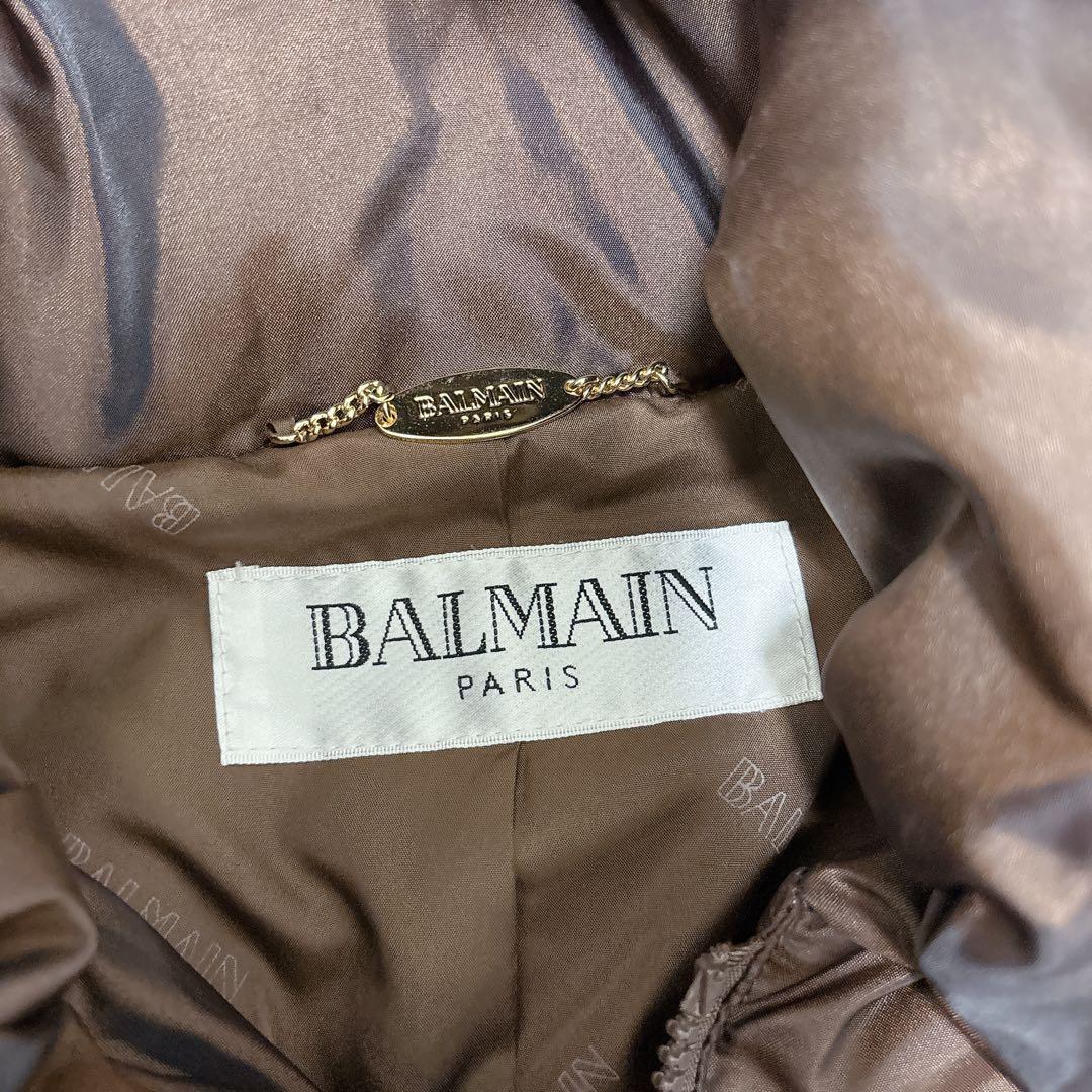 ✨美品✨バルマン　ダウンジャケット　ダウンコート　ラクーンファー　ウエストリボン