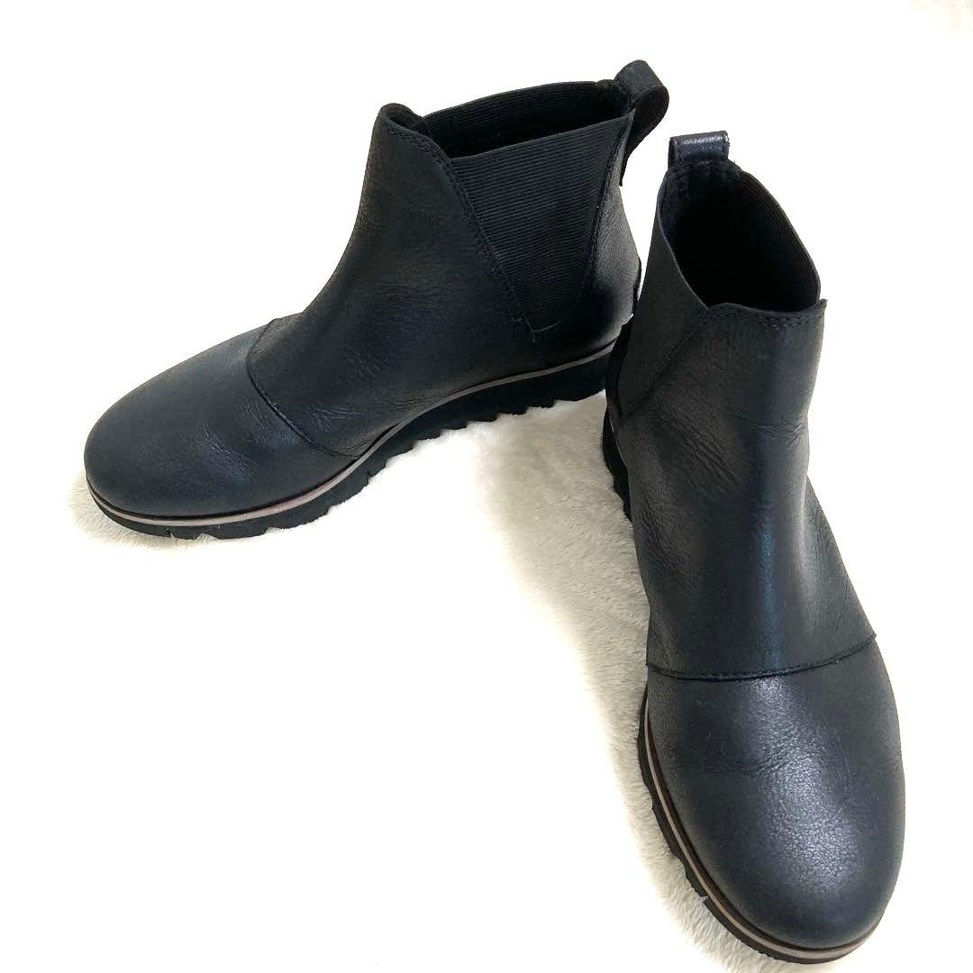 SOREL ハーローチェルシー 防水 レザーアンクルブーティー サイドゴアブーツ