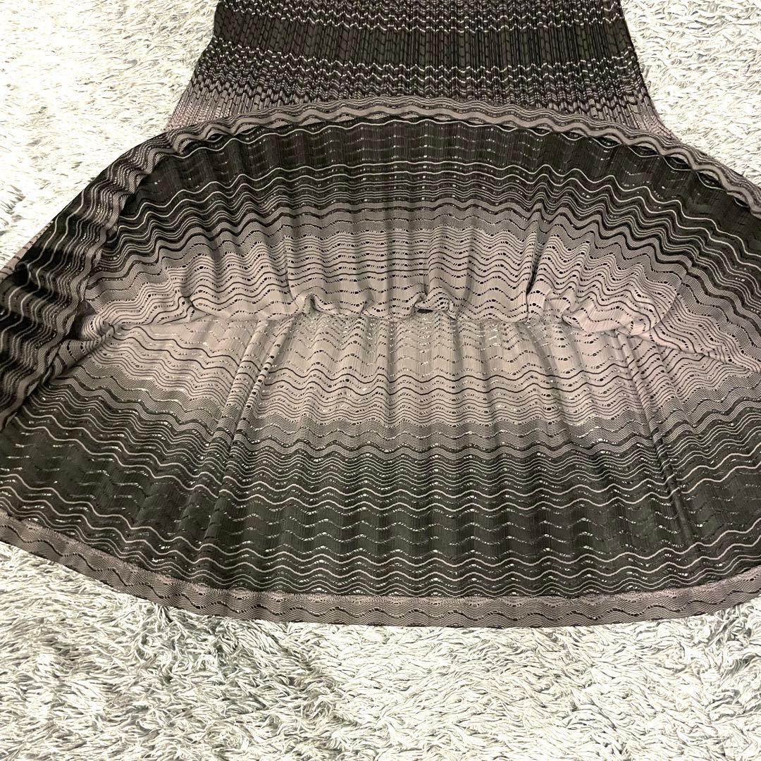 【極美品】プリーツプリーズ プリーツ ロング スカート フレア イッセイミヤケ