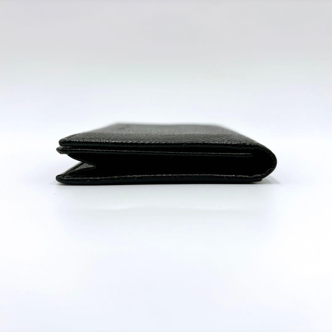 極美品 ＊ BVLGARI ブルガリ 型押しロゴ レザー 名刺入れ ブラック