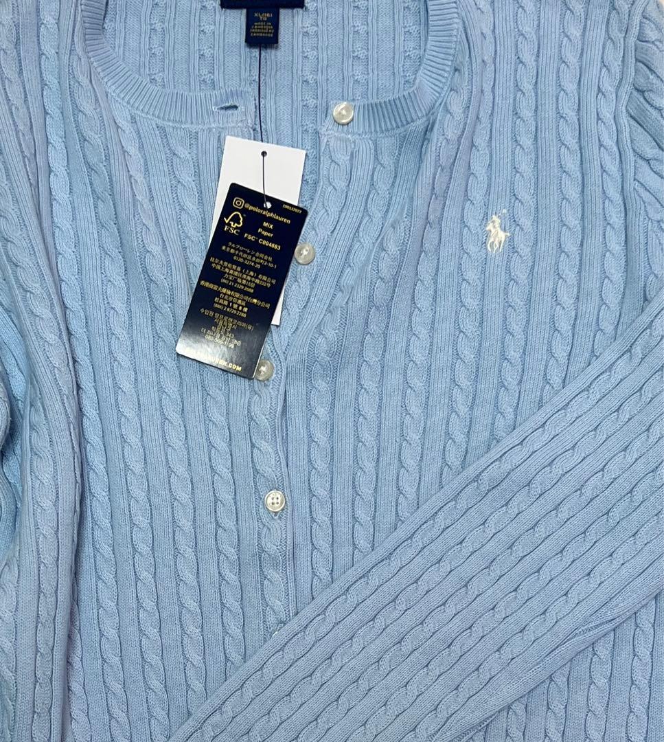 ポロラルフローレン POLO RALPH LAUREN カーディガン　水色
