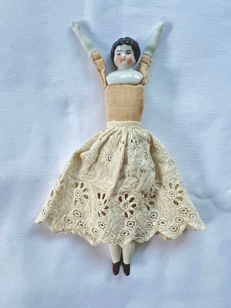 限定価格！チャイナヘッドドール　ドイツ　アンティーク　レース　20センチ