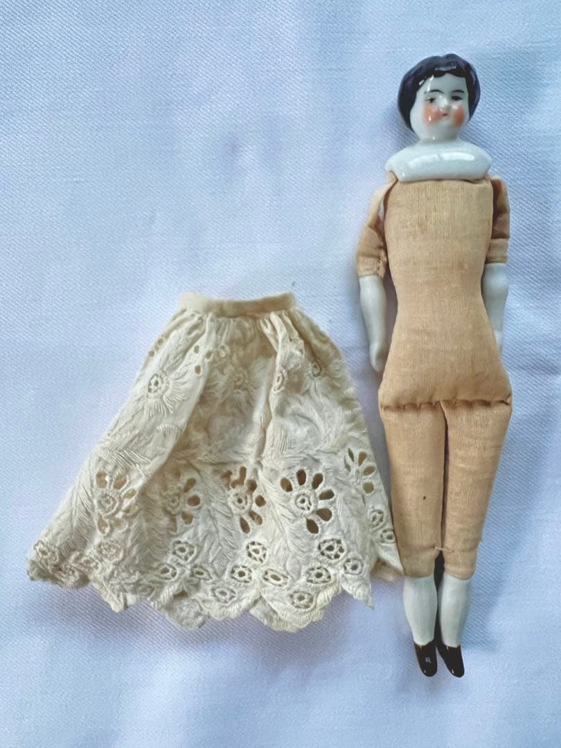 限定価格！チャイナヘッドドール　ドイツ　アンティーク　レース　20センチ