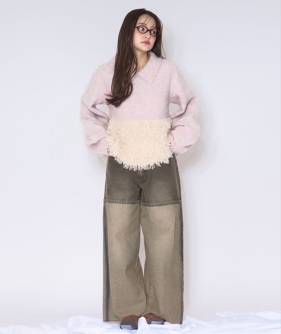 ベビーピンク loin nuit loop knit polo ループニットポロ