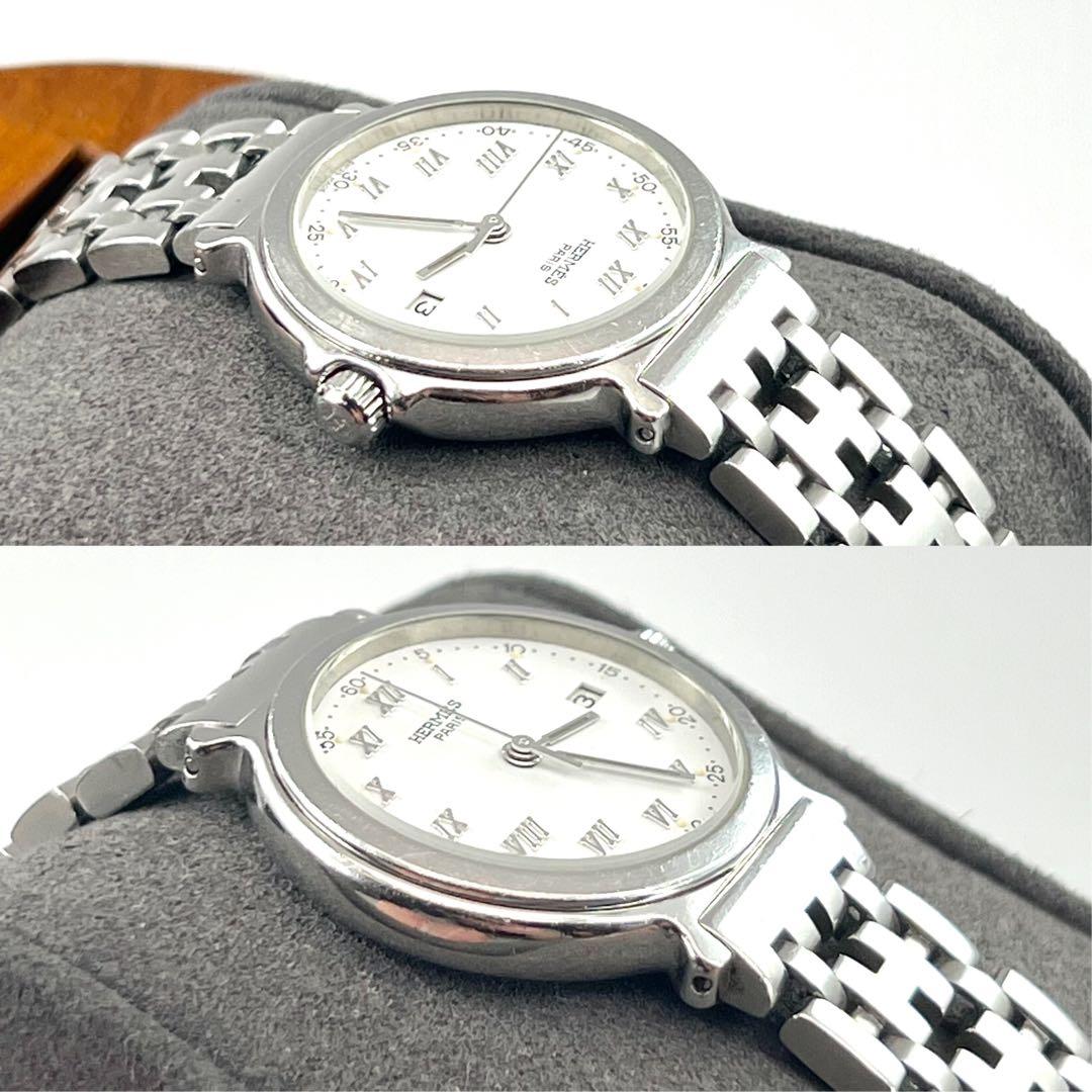 希少✨　エルメス　キャリック　シルバー　レディース　Hベルト　ホワイト　ローマ