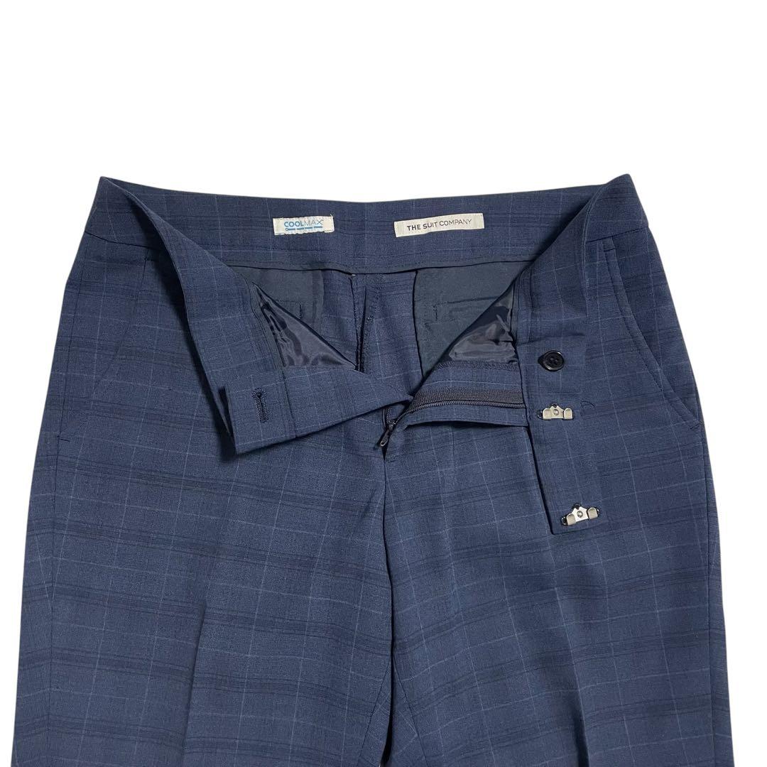 【美品】スーツカンパニー ノーカラージャケット パンツスーツ セットアップ ML