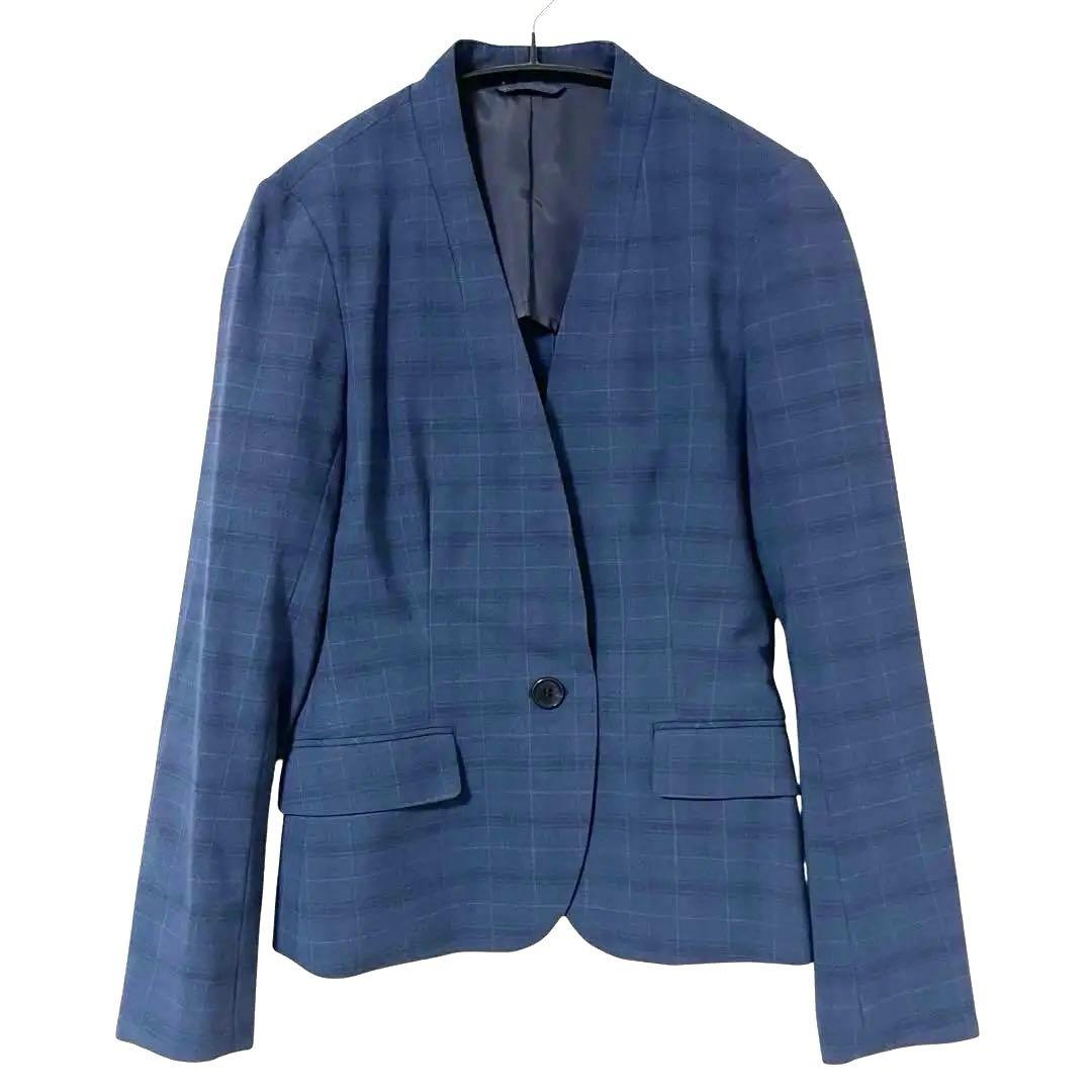 【美品】スーツカンパニー ノーカラージャケット パンツスーツ セットアップ ML