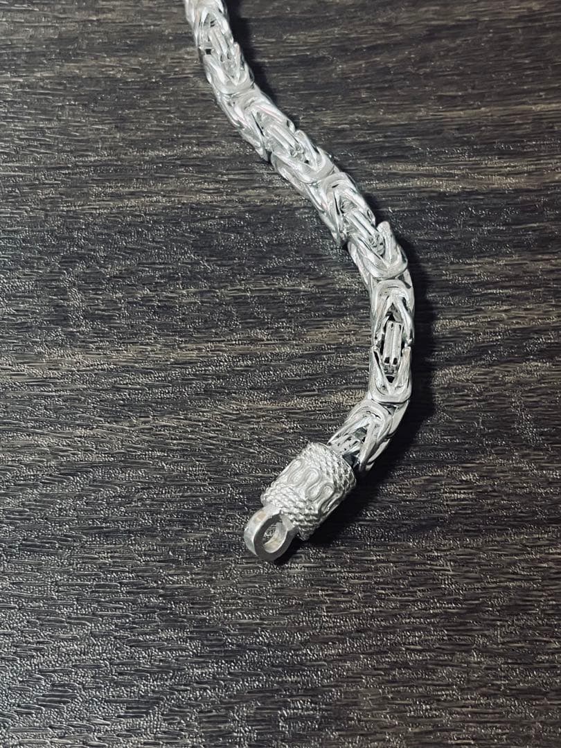 シルバー925タイシルバー ドラゴンボーンチェーン 編み込みデザイン ネックレス