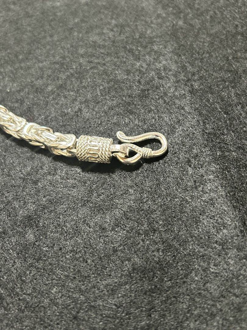 シルバー925タイシルバー ドラゴンボーンチェーン 編み込みデザイン ネックレス