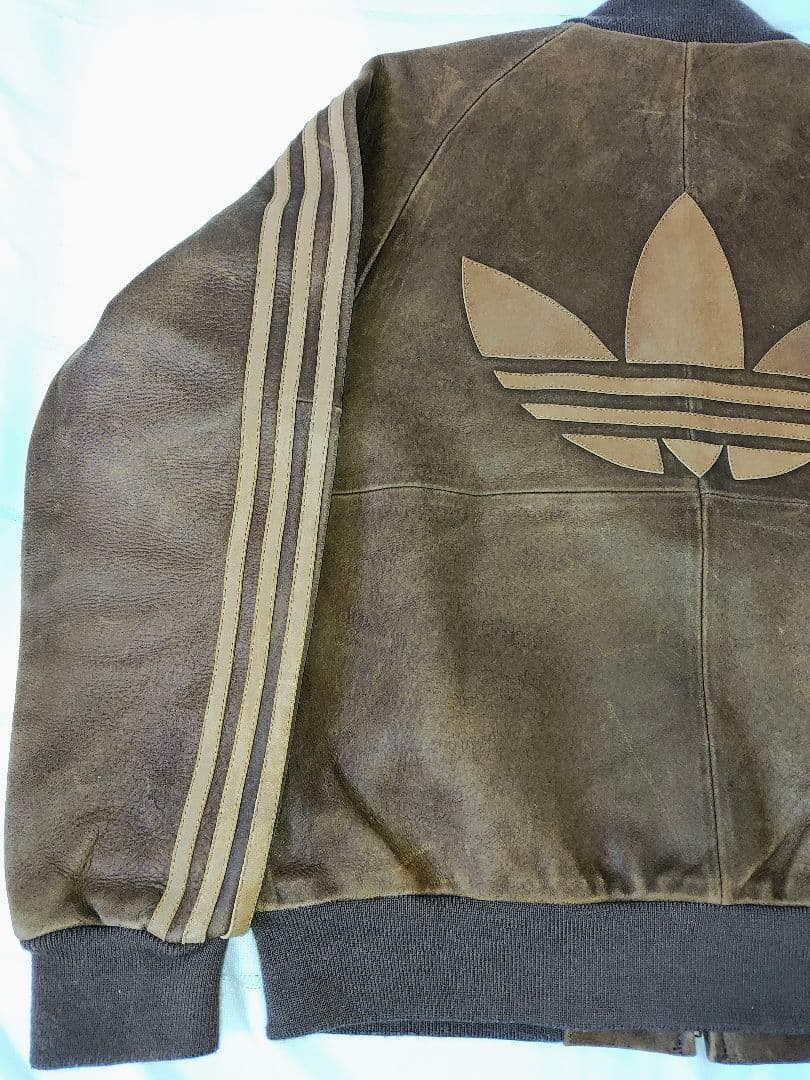 アディダス 激レア ヴィンテージレザージャケット　80s RANDMC　革ジャン