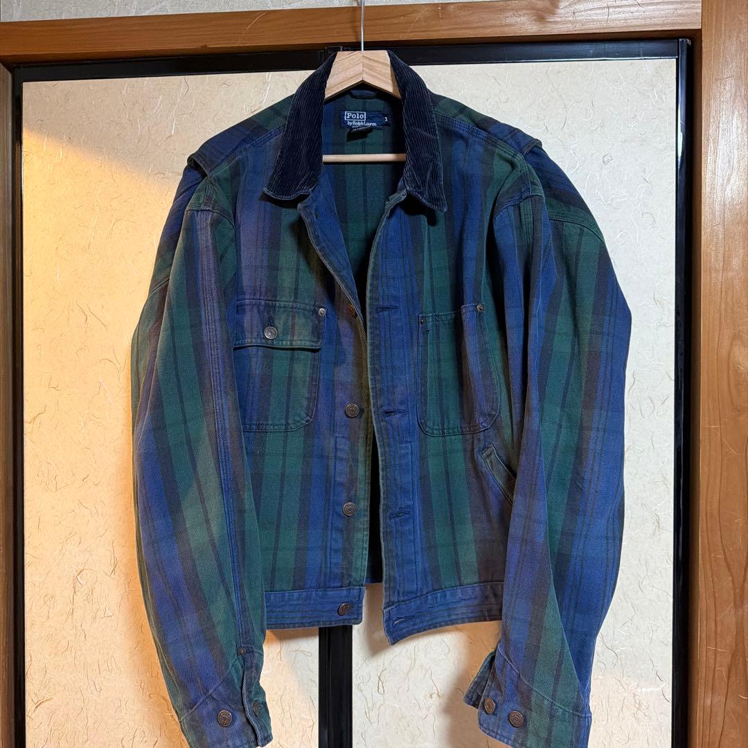 Polo by Ralph Lauren 緑青チェックネルシャツ M