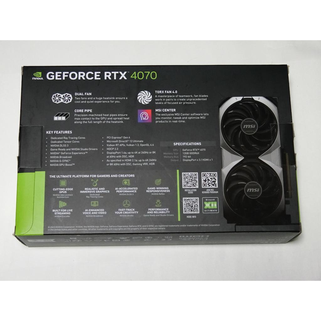 あ*う様 グラフィックボード MSI RTX4070 VENTUS 2X E 1