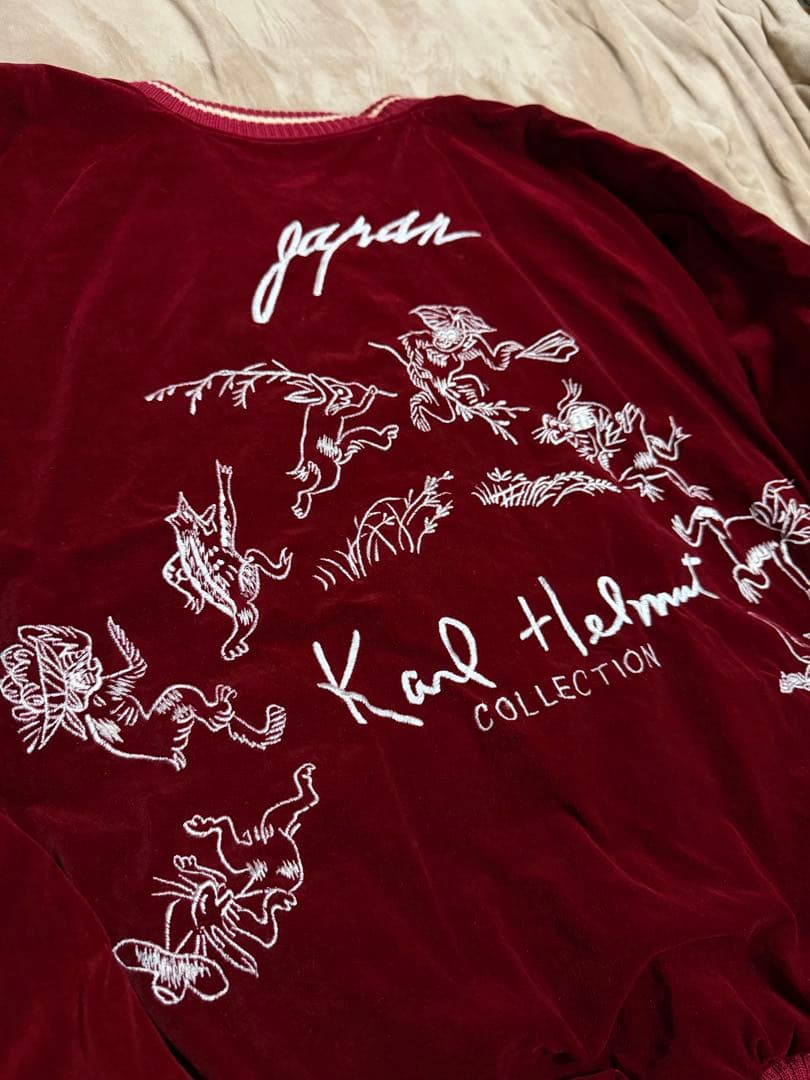 ２面用 Karl Helmut 別珍 鹿 スカジャン サテン vintage