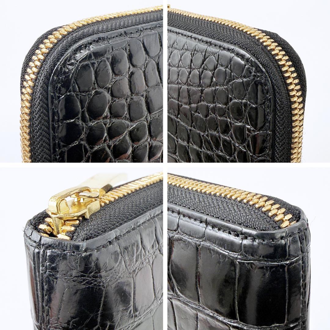 【定価15万】池田工芸 長財布 ポロサス ゴールドパイソン 黒 ワニ革 JRA