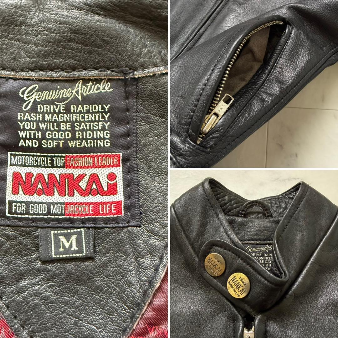 NANKAI シングルライダースジャケットブラック M