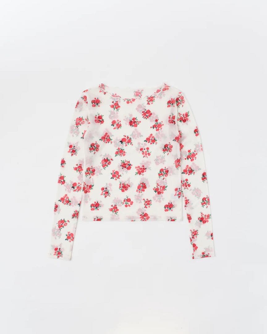 POPPY トップス RED BOUQUET SEE-THROUGH TOPS